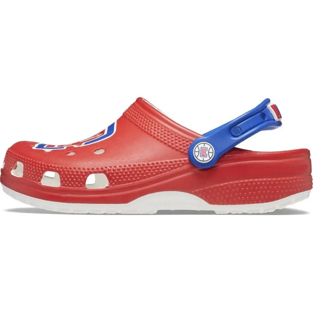 Crocs Men's Los Angeles Clippers NBA Classic Slip On Clogs Red Logo Size M10 W12